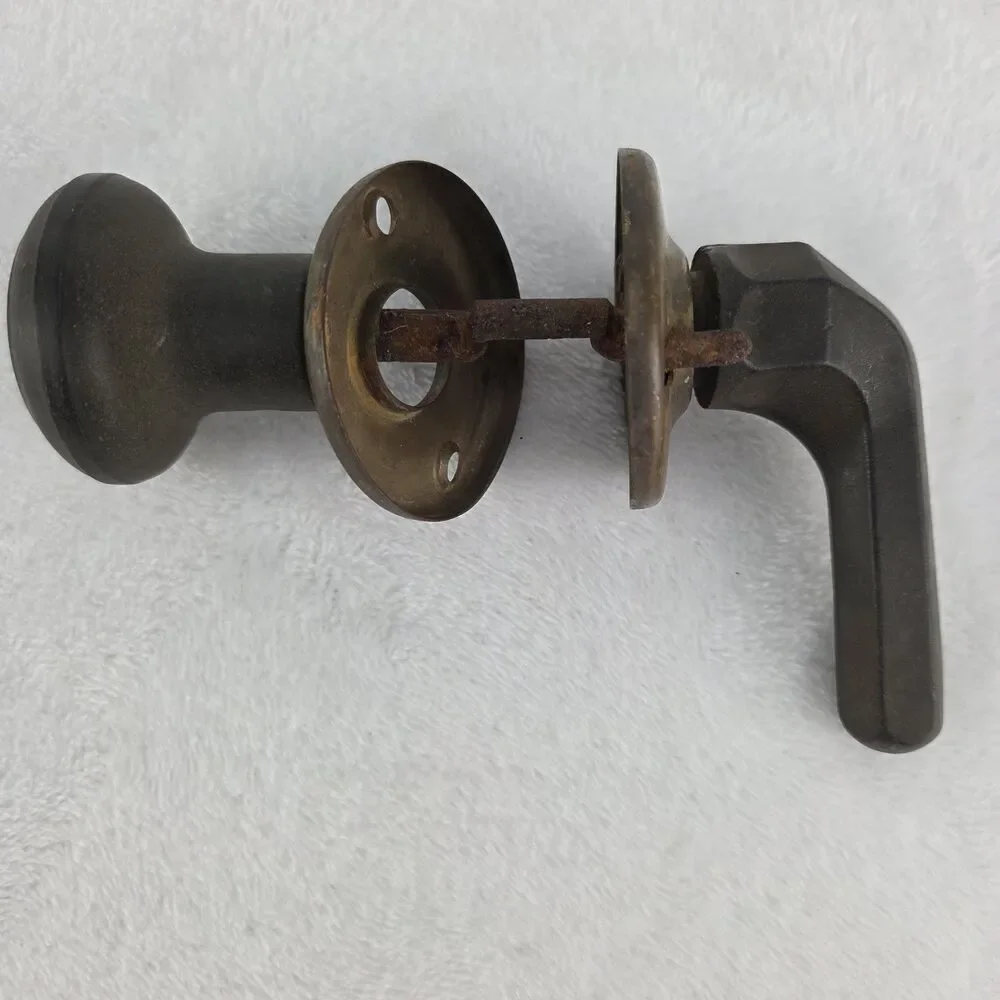 Vintage Bakelite Door Knob & Lever Lockset Black Architectural Hardware
